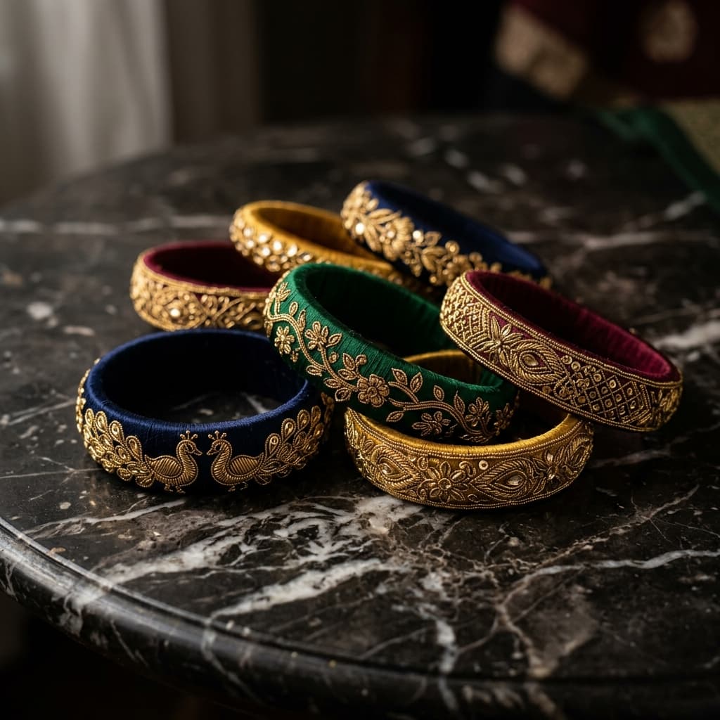 Pink Silk Thread Bangles